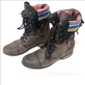 Dark Gray Steve Madden Combat Boots